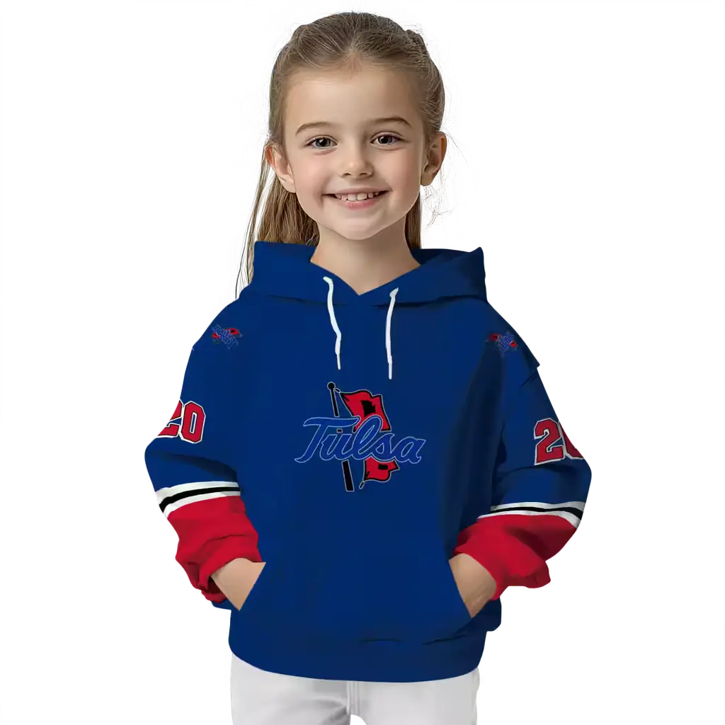 custom tulsa golden hurricane striped sleeves blue hoodie top rated custom tulsa golden hurricane striped sleeves blue hoodie top rated