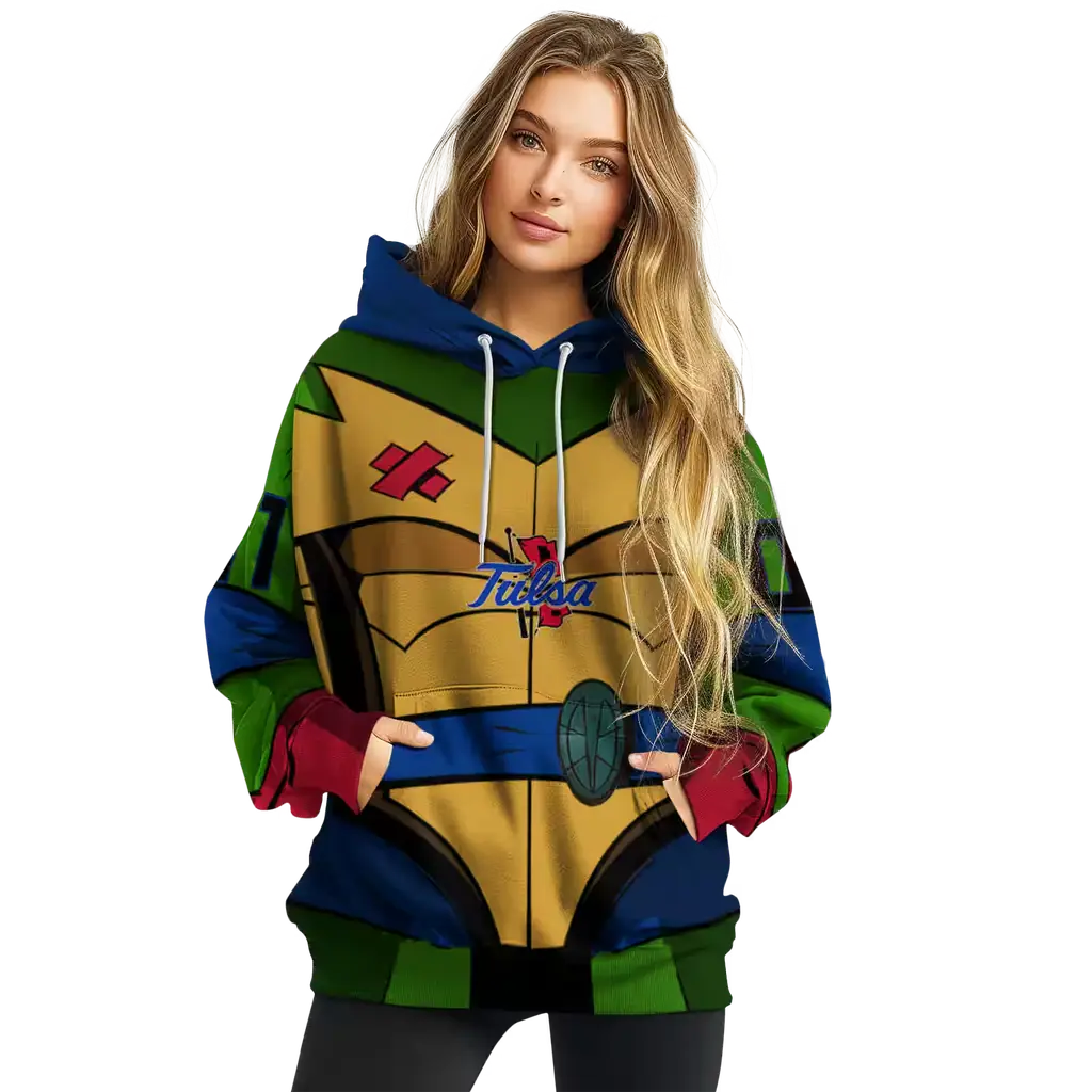 custom tulsa golden hurricane superhero armor blue green hoodie high quality custom tulsa golden hurricane superhero armor blue green hoodie high quality