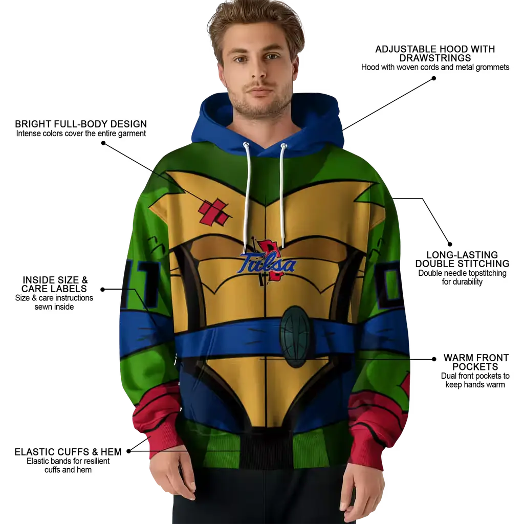 custom tulsa golden hurricane superhero armor blue green hoodie latest model custom tulsa golden hurricane superhero armor blue green hoodie latest model