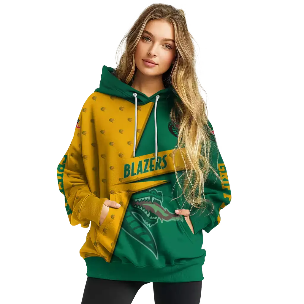 custom uab blazers abstract shape green hoodie high quality custom uab blazers abstract shape green hoodie high quality