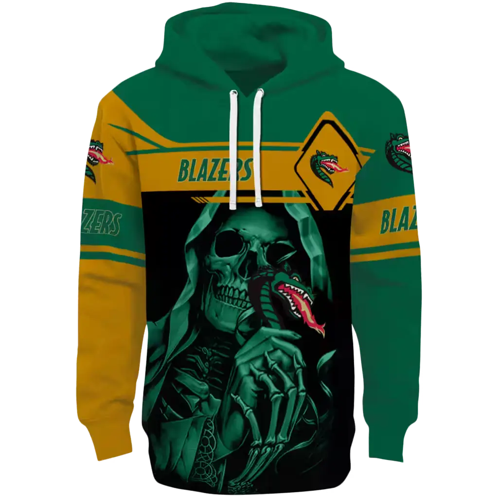 custom uab blazers grim reaper green black hoodie best selling custom uab blazers grim reaper green black hoodie best selling