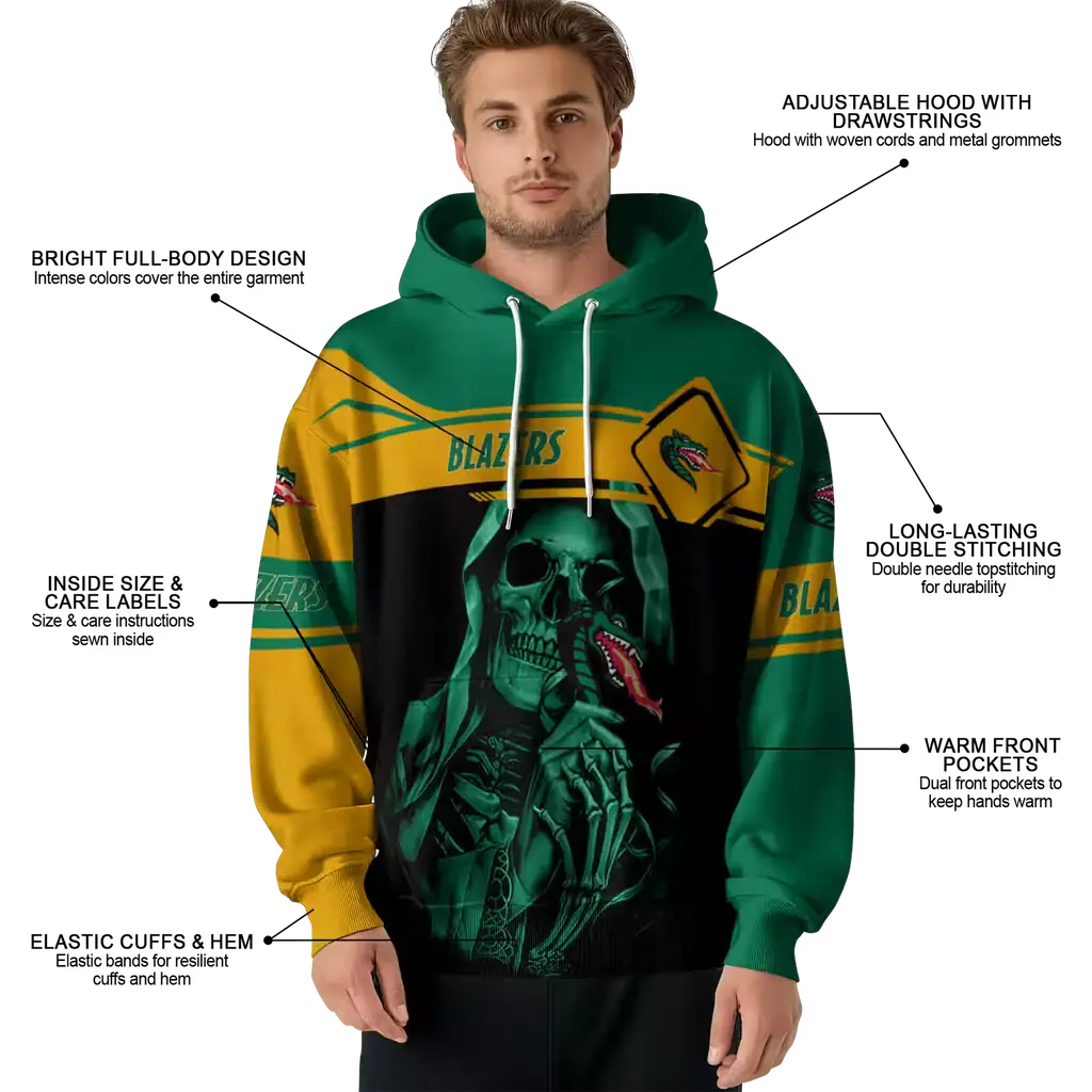 custom uab blazers grim reaper green black hoodie latest model custom uab blazers grim reaper green black hoodie latest model