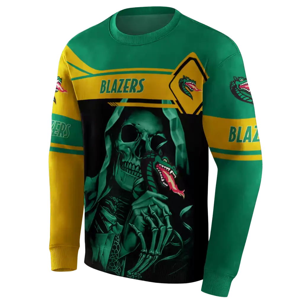 custom uab blazers grim reaper green black hoodie new arrival custom uab blazers grim reaper green black hoodie new arrival