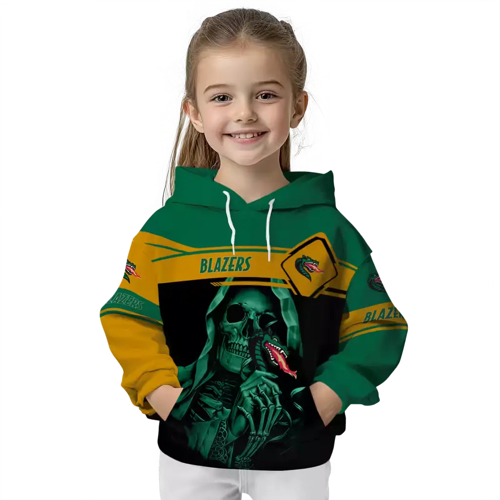 custom uab blazers grim reaper green black hoodie top rated custom uab blazers grim reaper green black hoodie top rated