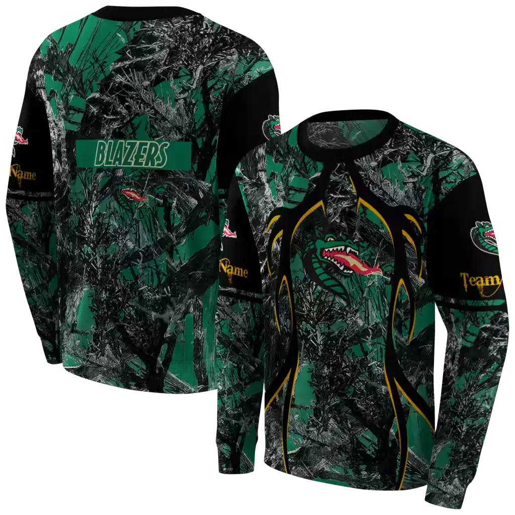 custom uab blazers hunting theme green black hoodie premium grade custom uab blazers hunting theme green black hoodie premium grade