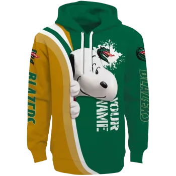 custom uab blazers peeking snoopy green hoodie best selling
