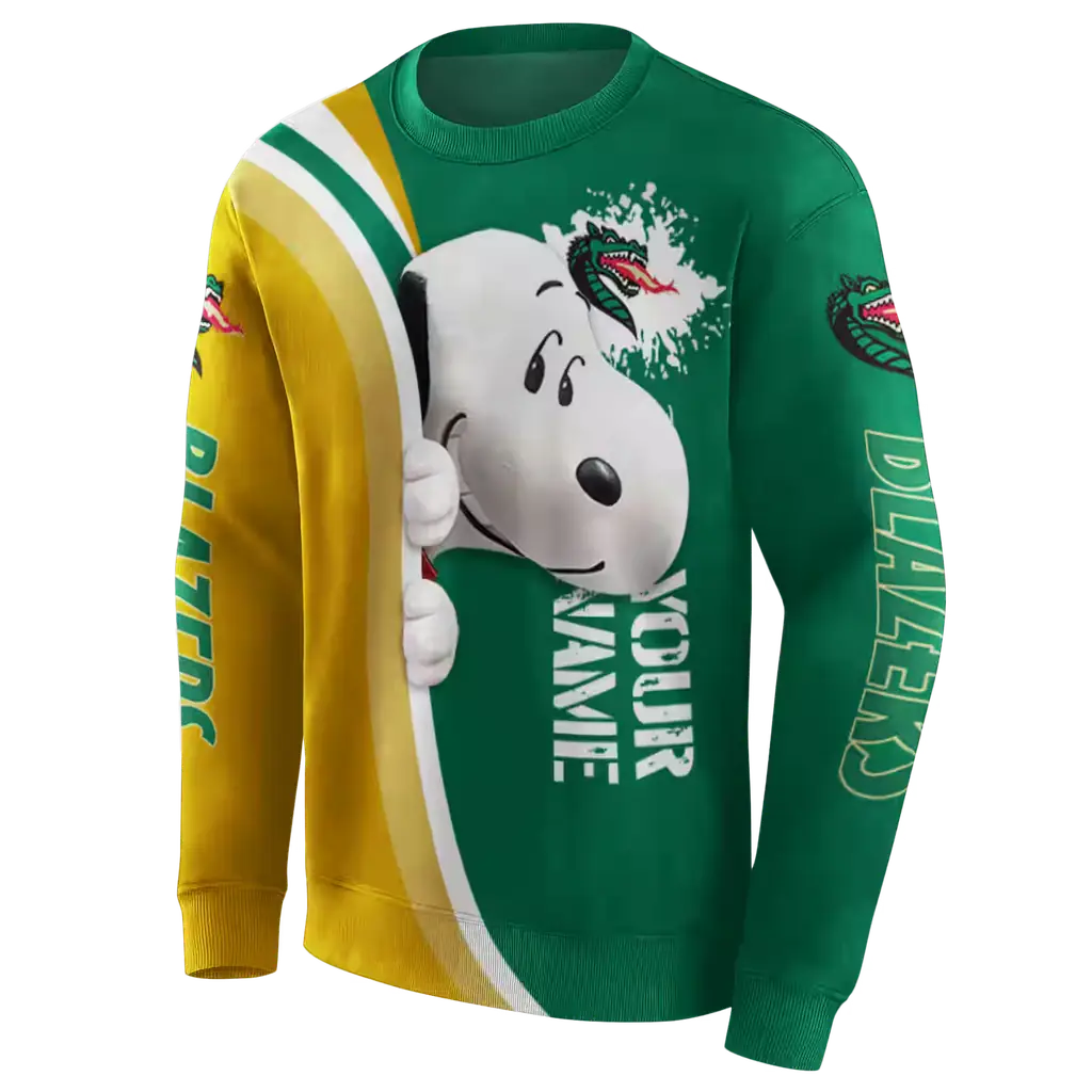 custom uab blazers peeking snoopy green hoodie new arrival custom uab blazers peeking snoopy green hoodie new arrival