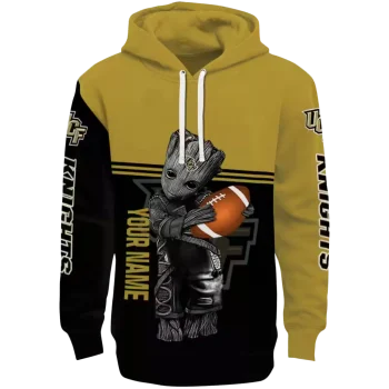 custom ucf knights baby groot gold black hoodie best selling