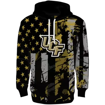 custom ucf knights distressed flag gold black hoodie best selling