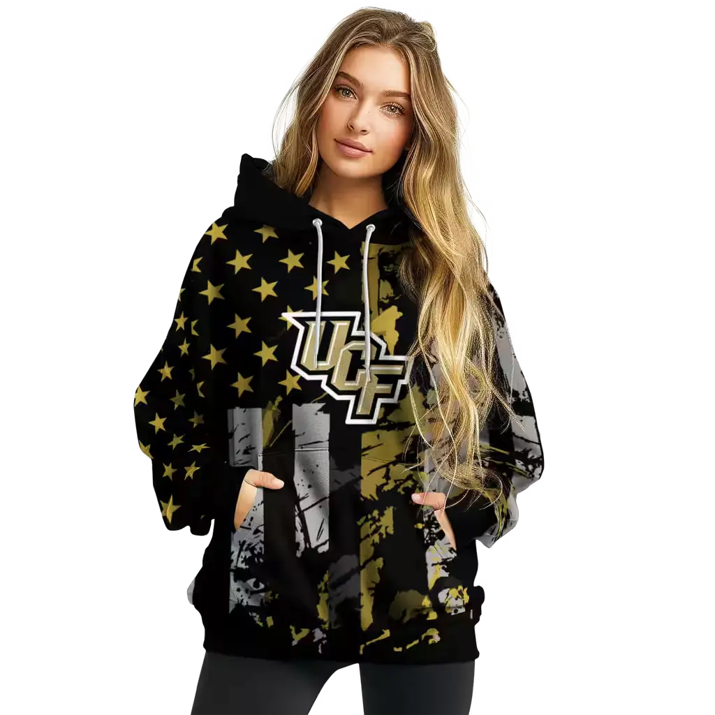 custom ucf knights distressed flag gold black hoodie high quality custom ucf knights distressed flag gold black hoodie high quality
