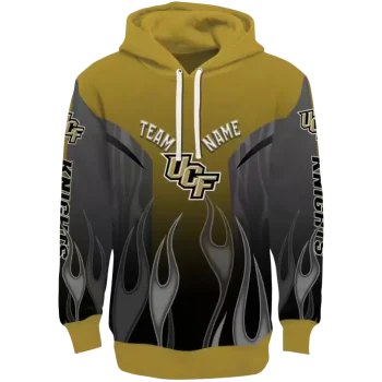 custom ucf knights flame design gold hoodie best selling
