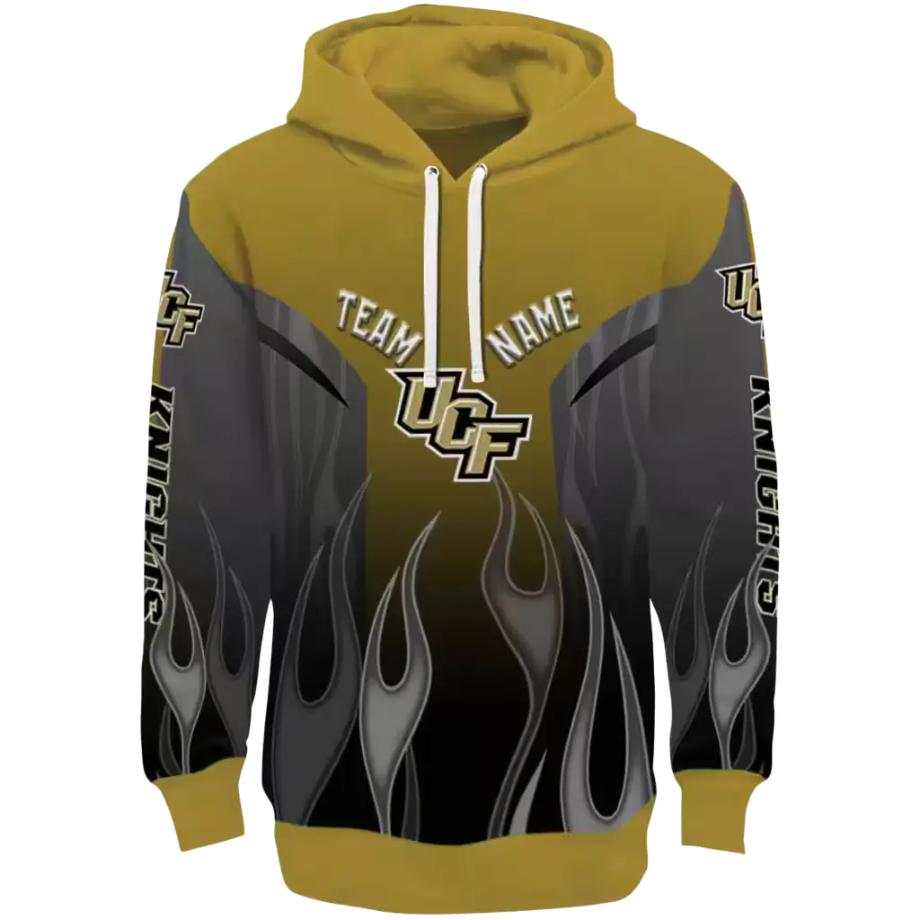custom ucf knights flame design gold hoodie best selling custom ucf knights flame design gold hoodie best selling