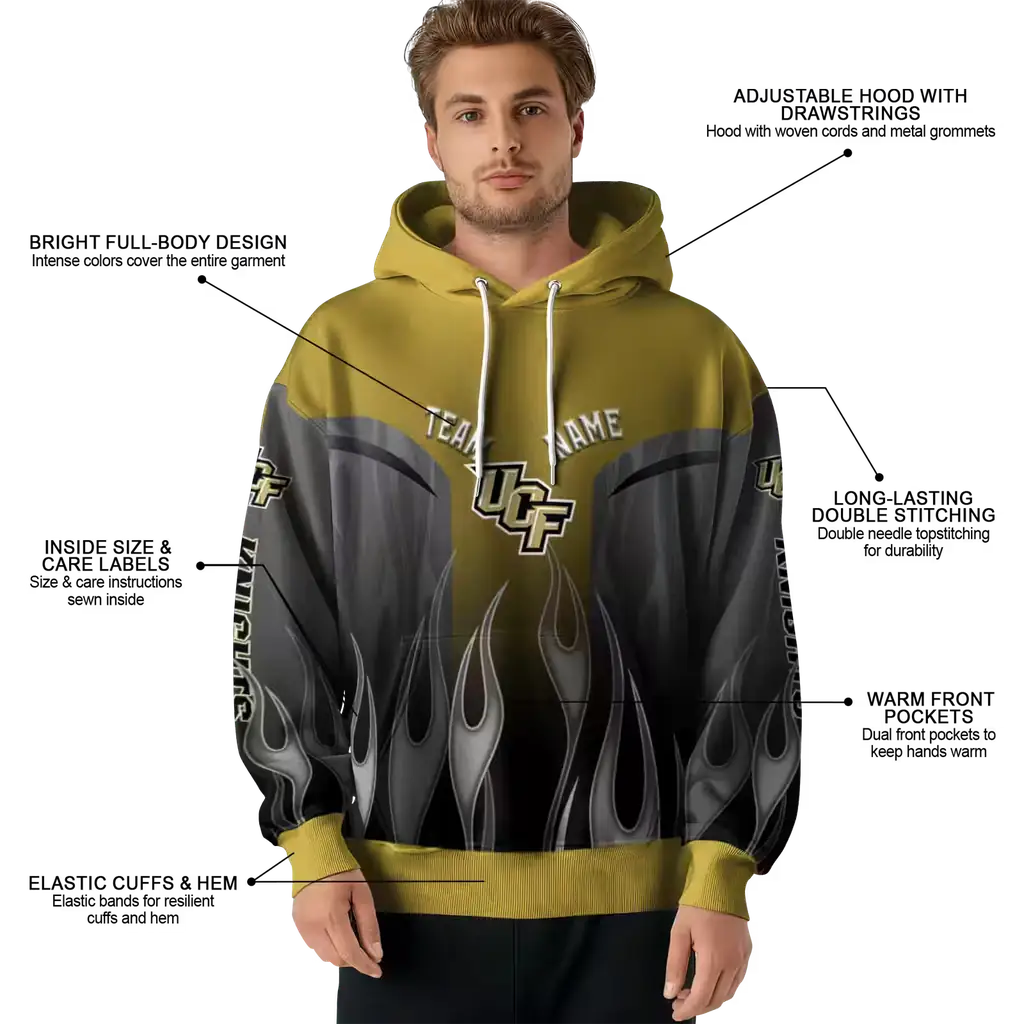 custom ucf knights flame design gold hoodie latest model custom ucf knights flame design gold hoodie latest model