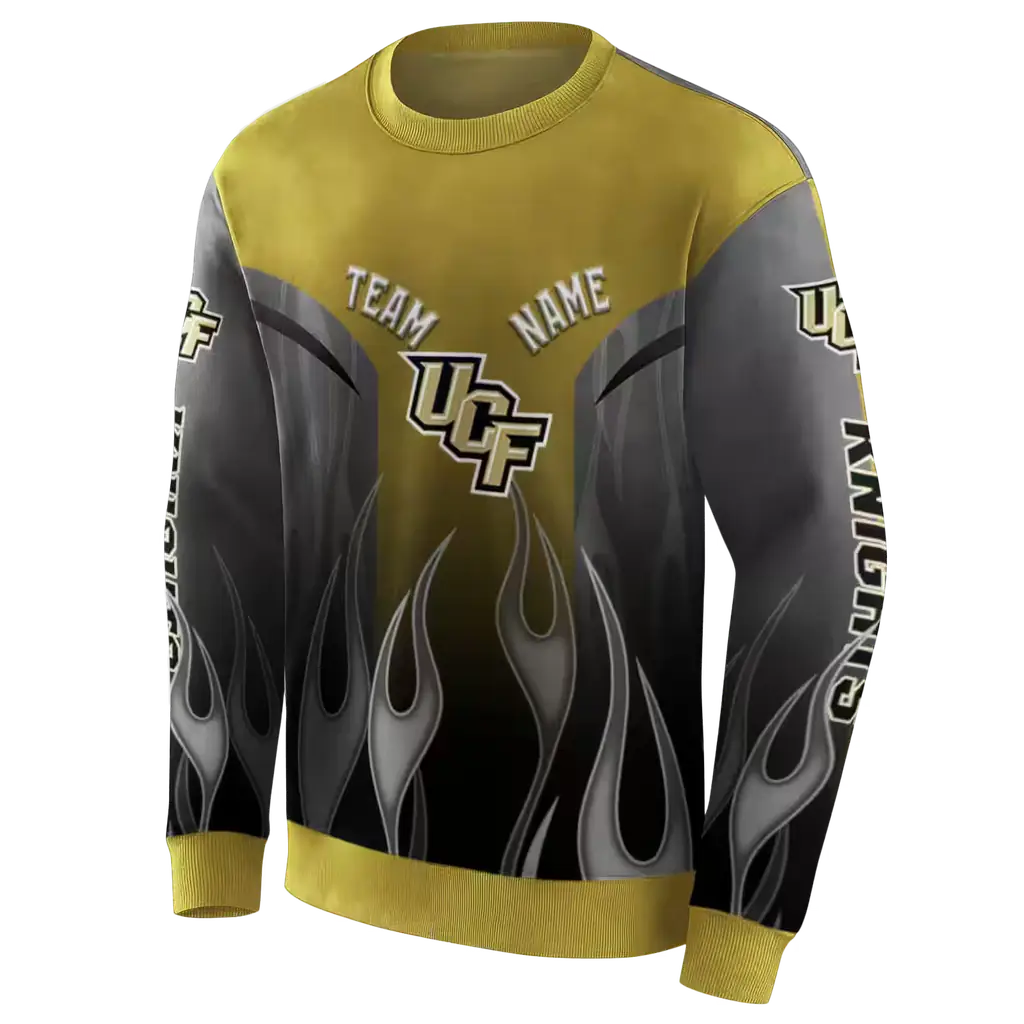 custom ucf knights flame design gold hoodie new arrival custom ucf knights flame design gold hoodie new arrival