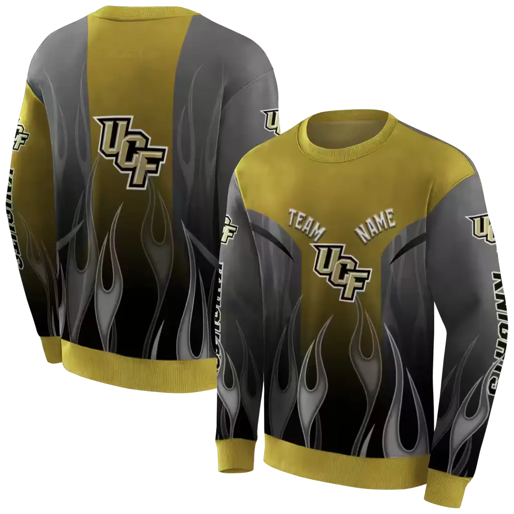 custom ucf knights flame design gold hoodie premium grade custom ucf knights flame design gold hoodie premium grade