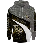 custom ucf knights hexagonal mesh gold black gray hoodie best selling