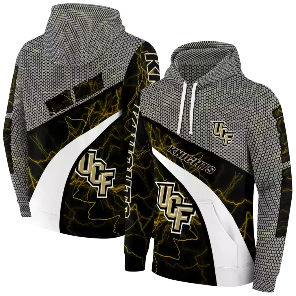 custom ucf knights hexagonal mesh gold black gray hoodie fashion forward custom ucf knights hexagonal mesh gold black gray hoodie fashion forward