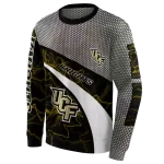 custom ucf knights hexagonal mesh gold black gray hoodie best selling