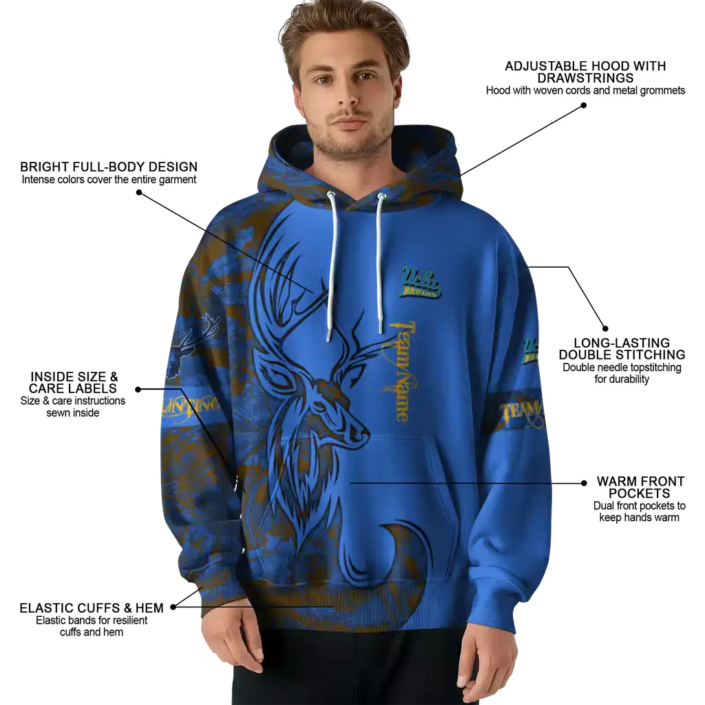 custom ucla bruins deer silhouette blue hoodie latest model custom ucla bruins deer silhouette blue hoodie latest model