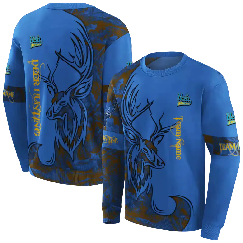 custom ucla bruins deer silhouette blue hoodie premium grade custom ucla bruins deer silhouette blue hoodie premium grade