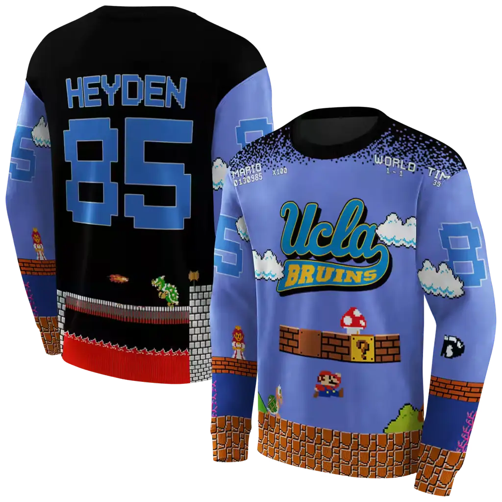 custom ucla bruins mario blue black hoodie premium grade custom ucla bruins mario blue black hoodie premium grade