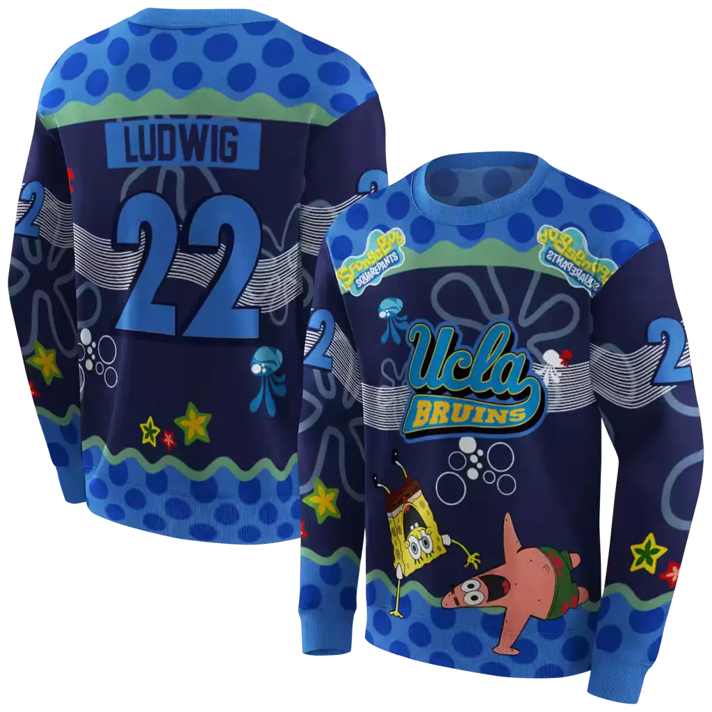 custom ucla bruins spongebob patrick star blue navy hoodie premium grade custom ucla bruins spongebob patrick star blue navy hoodie premium grade