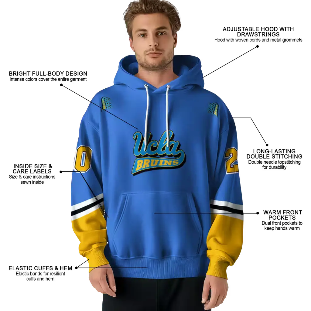 custom ucla bruins striped sleeves blue hoodie latest model custom ucla bruins striped sleeves blue hoodie latest model