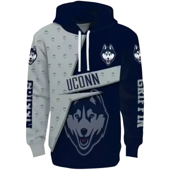 custom uconn huskies abstract shape blue hoodie best selling
