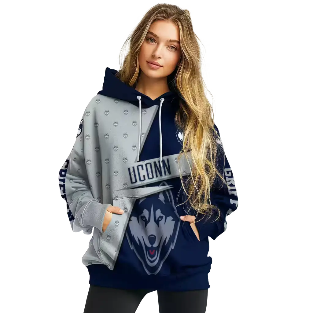 custom uconn huskies abstract shape blue hoodie high quality custom uconn huskies abstract shape blue hoodie high quality