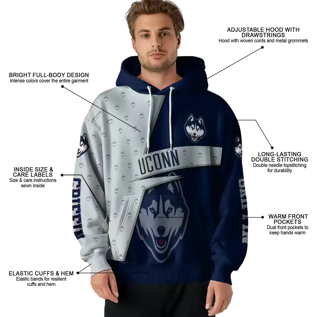 custom uconn huskies abstract shape blue hoodie latest model custom uconn huskies abstract shape blue hoodie latest model