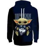 custom uconn huskies baby yoda blue black hoodie best selling