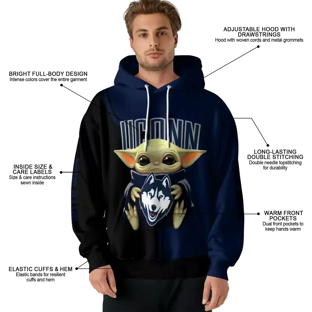 custom uconn huskies baby yoda blue black hoodie latest model custom uconn huskies baby yoda blue black hoodie latest model