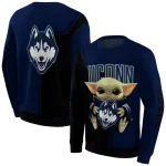 custom uconn huskies baby yoda blue black hoodie best selling