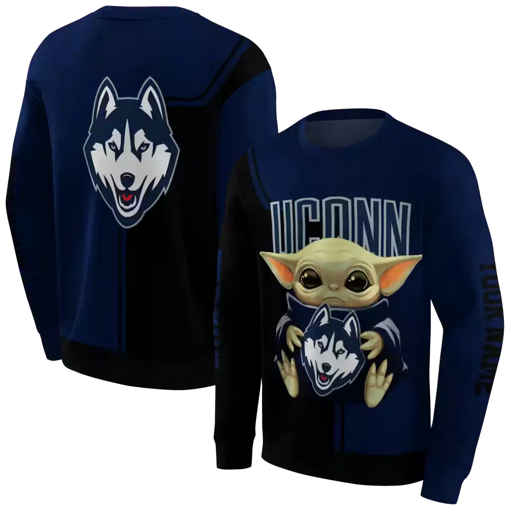 custom uconn huskies baby yoda blue black hoodie premium grade custom uconn huskies baby yoda blue black hoodie premium grade