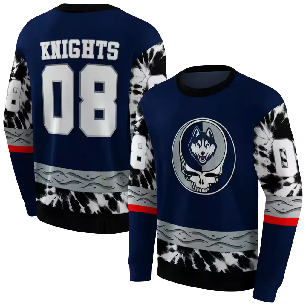 custom uconn huskies grateful vibes blue hoodie premium grade custom uconn huskies grateful vibes blue hoodie premium grade