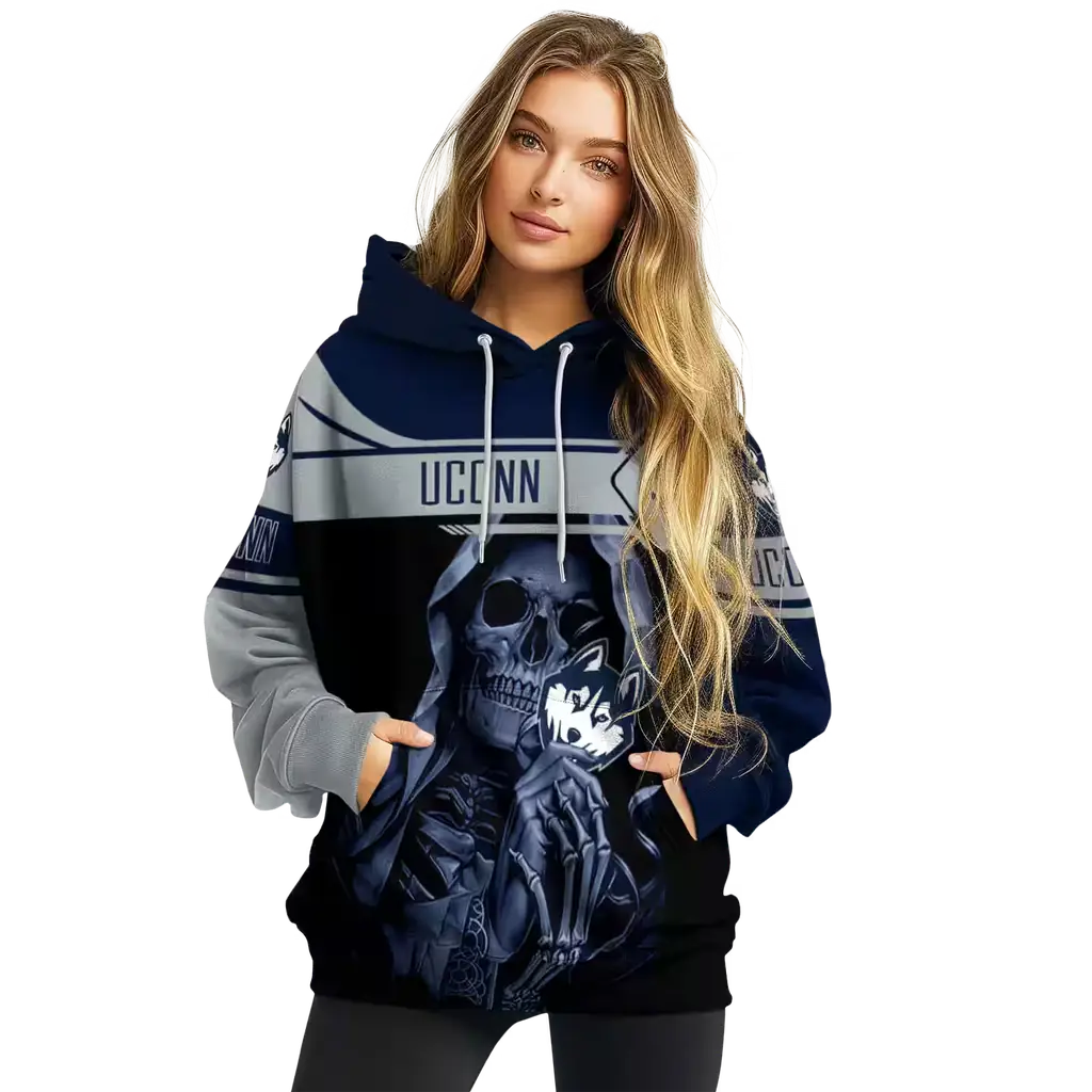 custom uconn huskies grim reaper blue black hoodie high quality custom uconn huskies grim reaper blue black hoodie high quality