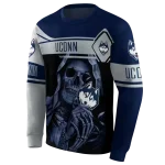 custom uconn huskies grim reaper blue black hoodie best selling