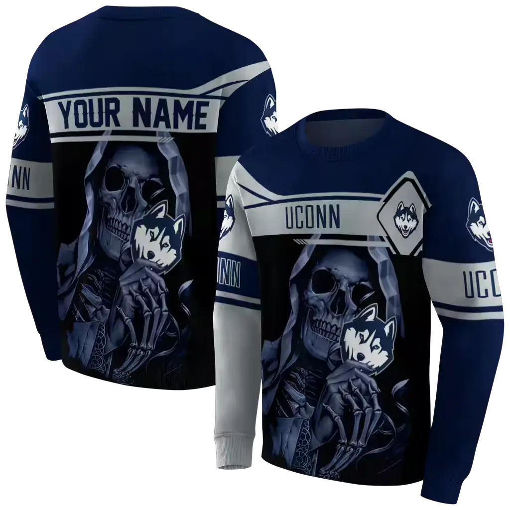custom uconn huskies grim reaper blue black hoodie premium grade custom uconn huskies grim reaper blue black hoodie premium grade