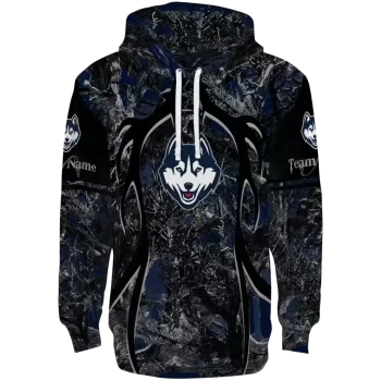 custom uconn huskies hunting theme blue black hoodie best selling