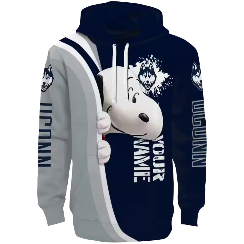 custom uconn huskies peeking snoopy blue hoodie best selling custom uconn huskies peeking snoopy blue hoodie best selling