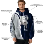 custom uconn huskies peeking snoopy blue hoodie best selling