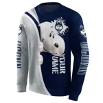 custom uconn huskies peeking snoopy blue hoodie best selling