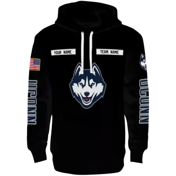 custom uconn huskies punisher skull black hoodie best selling