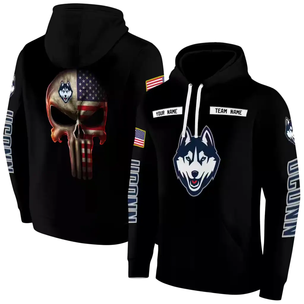 custom uconn huskies punisher skull black hoodie fashion forward custom uconn huskies punisher skull black hoodie fashion forward