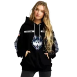 custom uconn huskies punisher skull black hoodie best selling