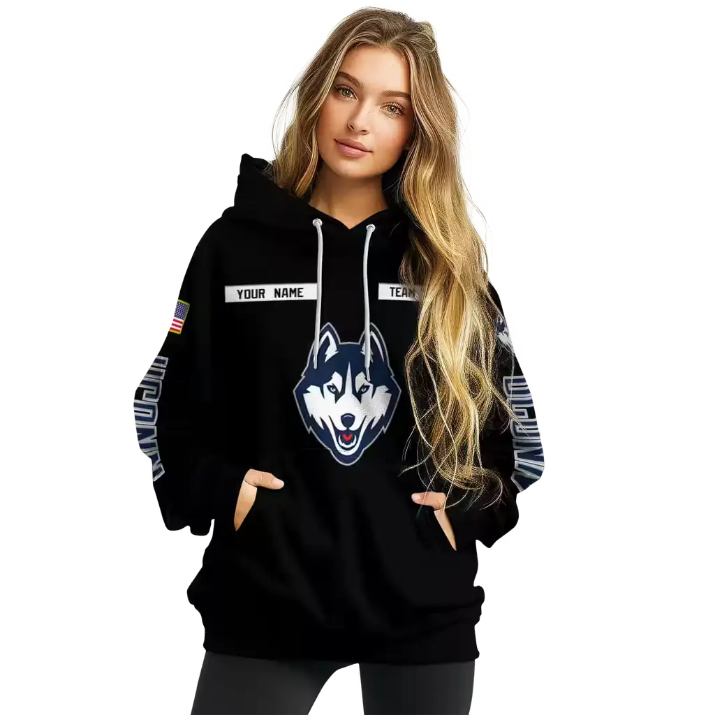 custom uconn huskies punisher skull black hoodie high quality custom uconn huskies punisher skull black hoodie high quality