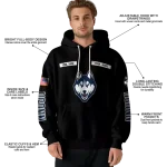 custom uconn huskies punisher skull black hoodie best selling