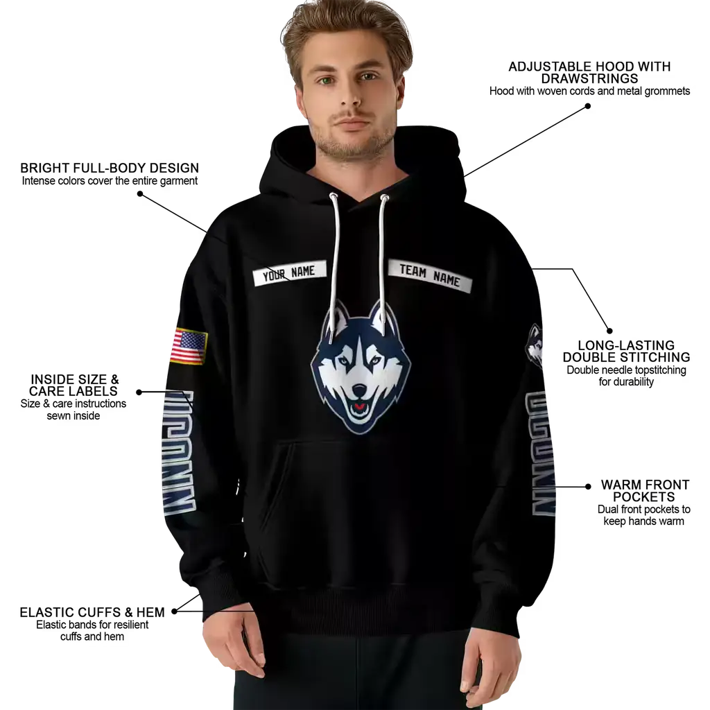 custom uconn huskies punisher skull black hoodie latest model custom uconn huskies punisher skull black hoodie latest model