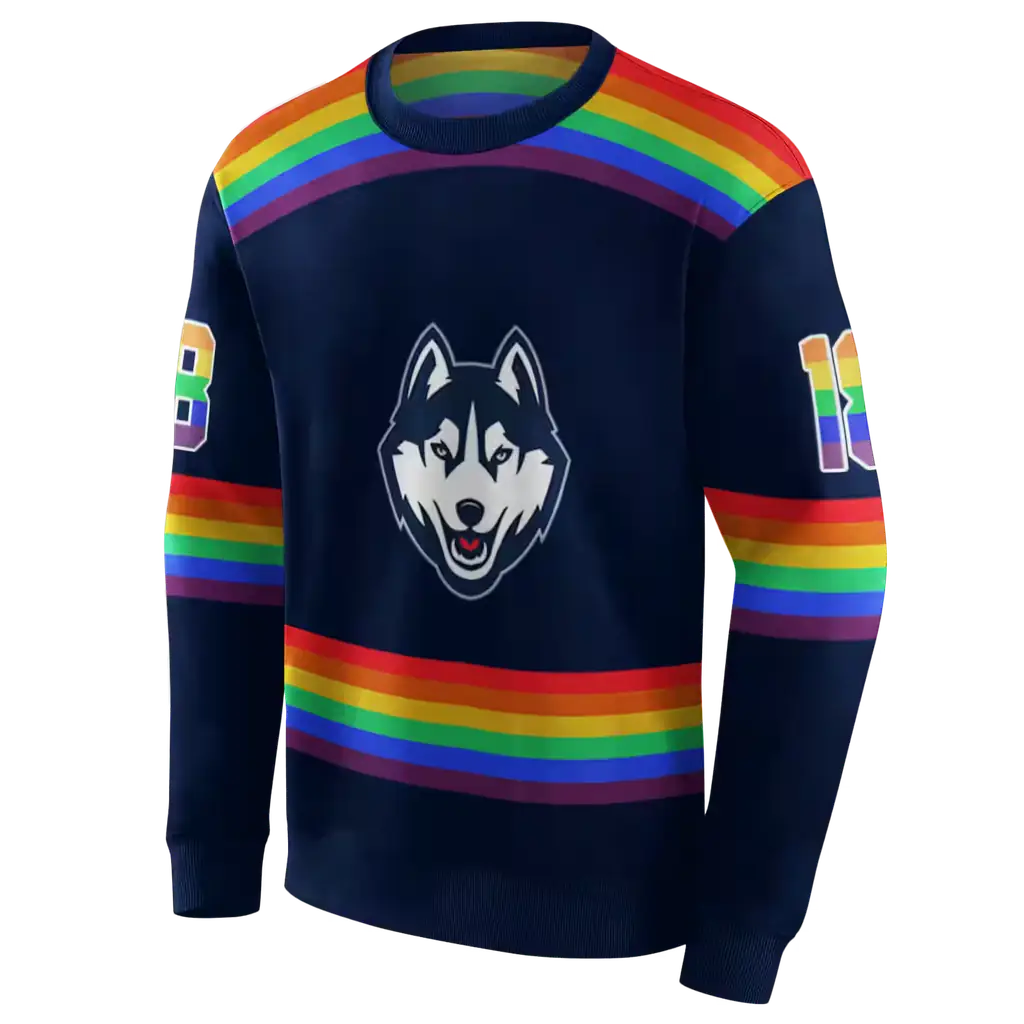 custom uconn huskies rainbow stripes blue hoodie new arrival custom uconn huskies rainbow stripes blue hoodie new arrival