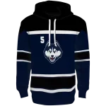 custom uconn huskies striped pattern blue hoodie best selling